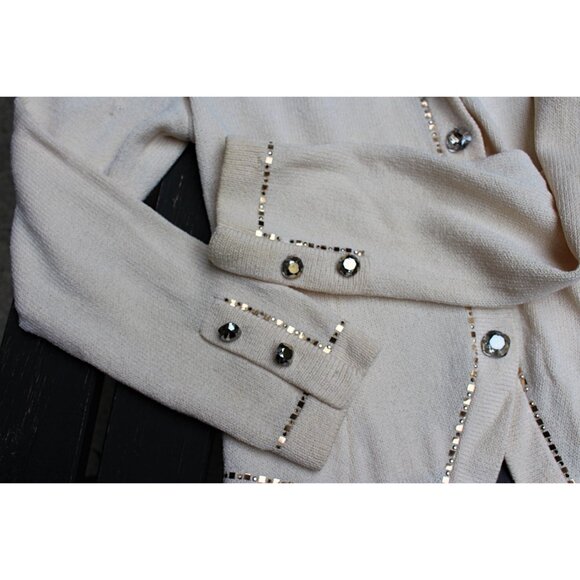 St John Evening - Women's Santana Knit Dinner Jacket w/Cristals, sz 4, Flaws - Picture 8 of 10